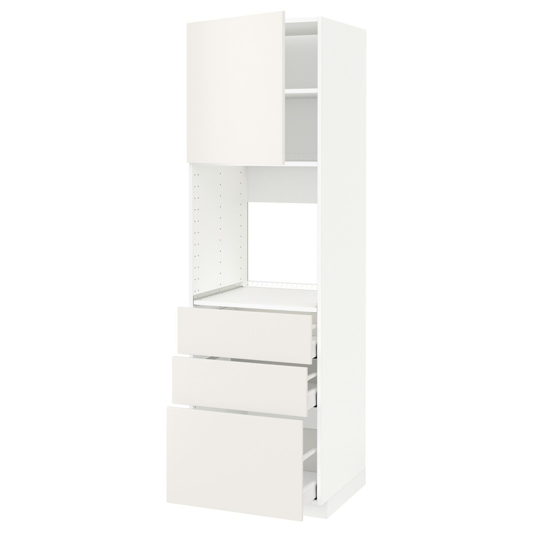 IKEA METOD МЕТОД / MAXIMERA МАКСИМЕРА Высокий шкаф для духовки, белый / Veddinge белый, 60x60x200 см 29461883 | 294.618.83