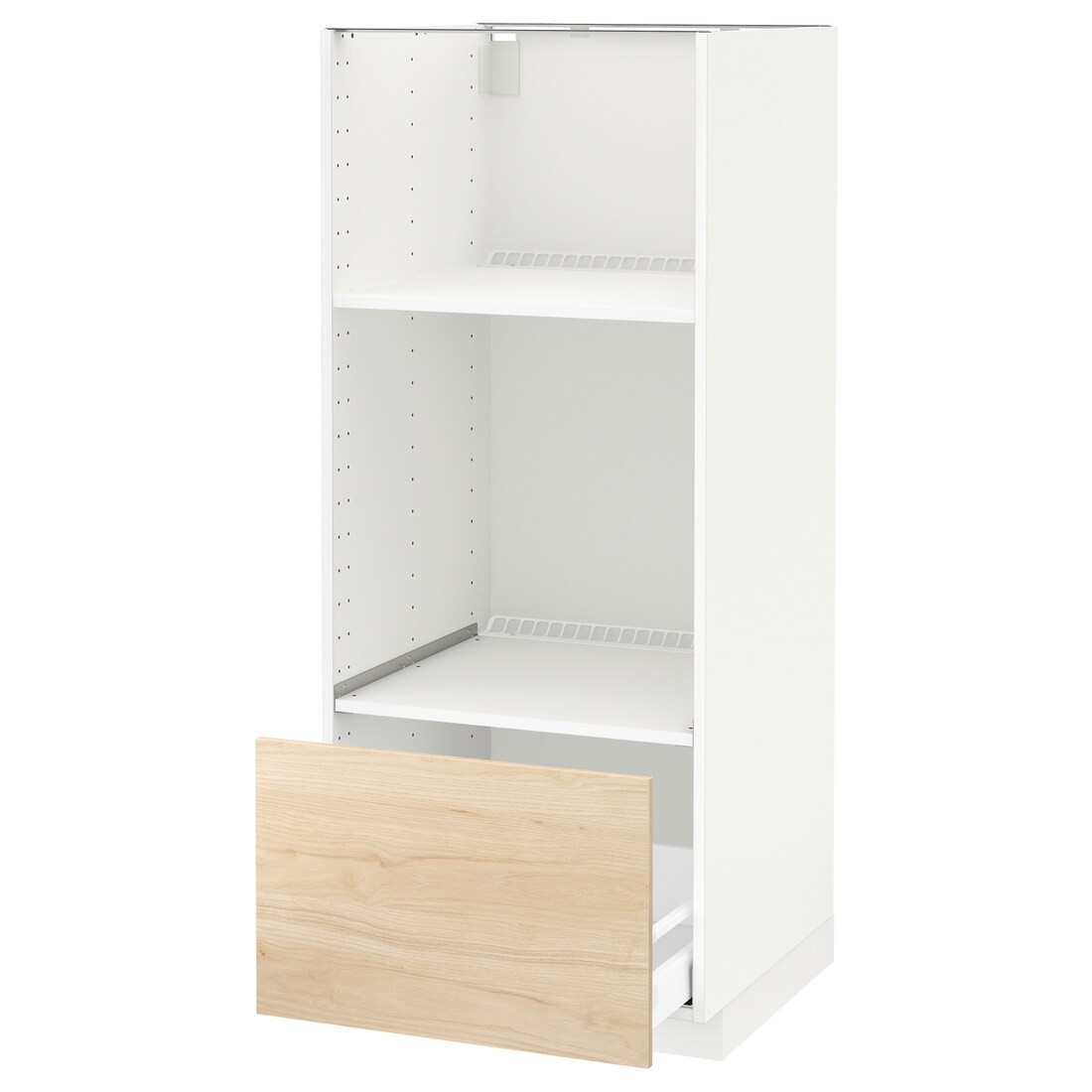 IKEA METOD МЕТОД / MAXIMERA МАКСИМЕРА Высокий шкаф для духовки / СВЧ, белый / Askersund узор светлый ясень, 60x60x140 см 99204357 992.043.57