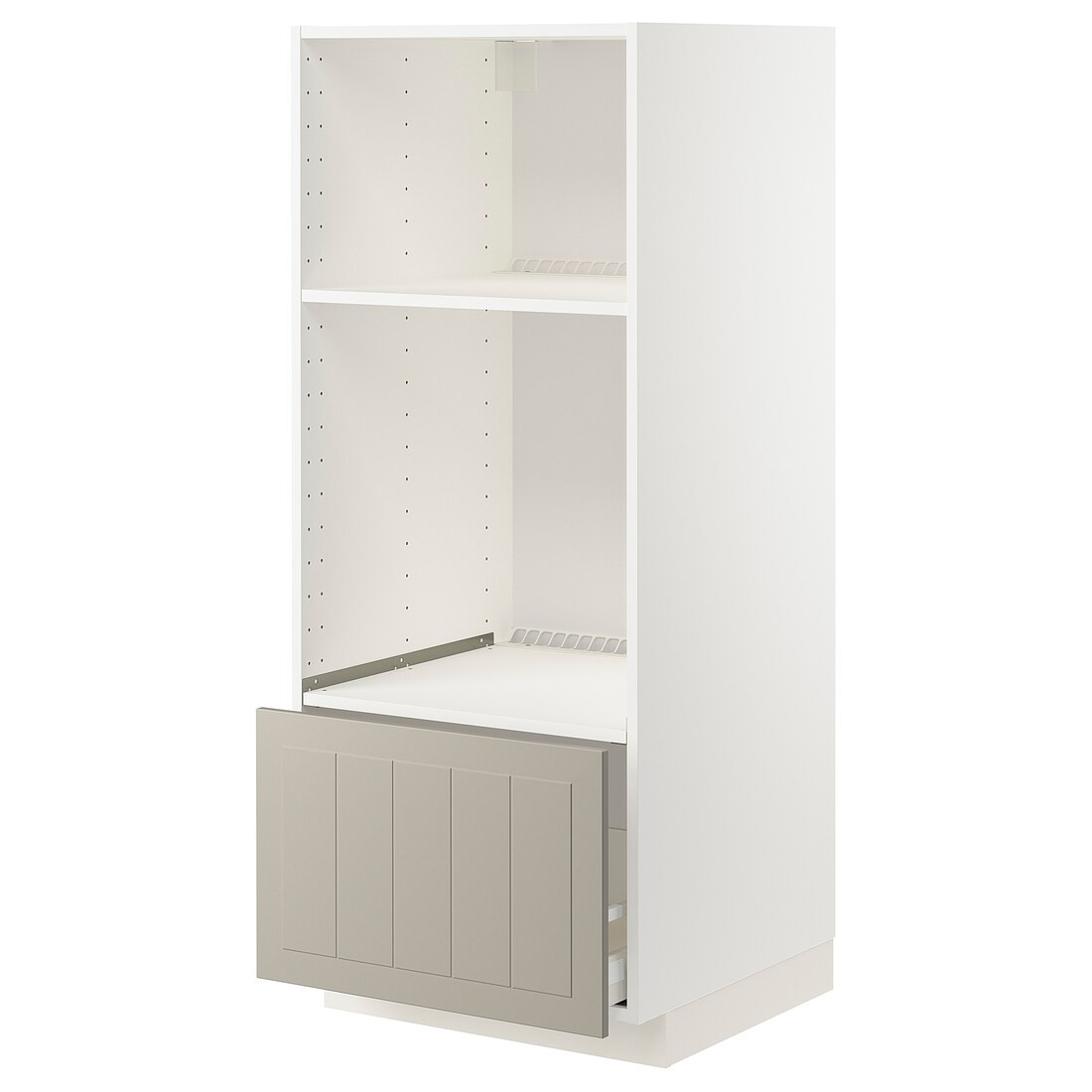 IKEA METOD МЕТОД / MAXIMERA МАКСИМЕРА Высокий шкаф для духовки / СВЧ, белый / Stensund бежевый, 60x60x140 см 39407923 394.079.23