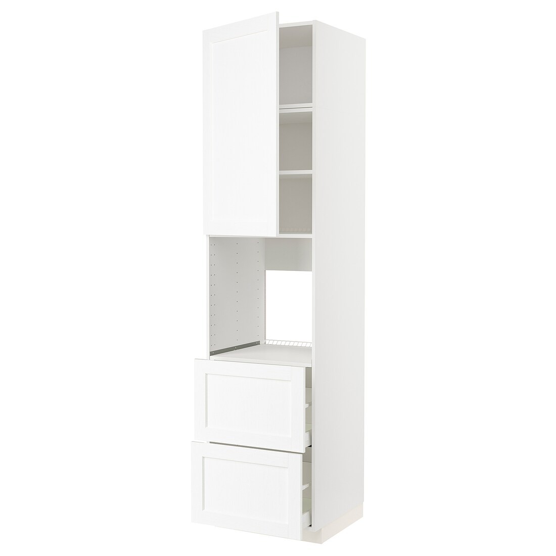 IKEA METOD МЕТОД / MAXIMERA МАКСИМЕРА Высокий шкаф для духовки, белый Enköping / белый имитация дерева, 60x60x240 см 69473582 | 694.735.82