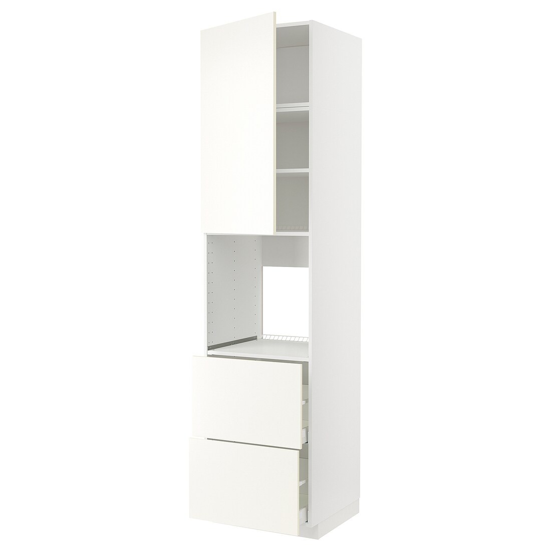IKEA METOD МЕТОД / MAXIMERA МАКСИМЕРА Высокий шкаф для духовки, белый / Vallstena белый 09507448 095.074.48