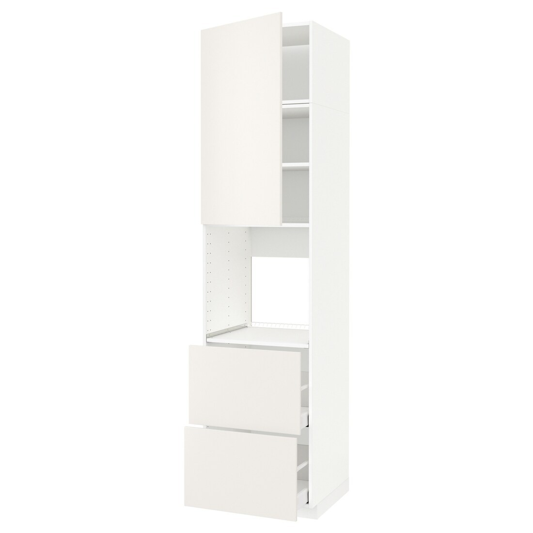 IKEA METOD МЕТОД / MAXIMERA МАКСИМЕРА Высокий шкаф для духовки, белый / Veddinge белый, 60x60x240 см 49468464 | 494.684.64