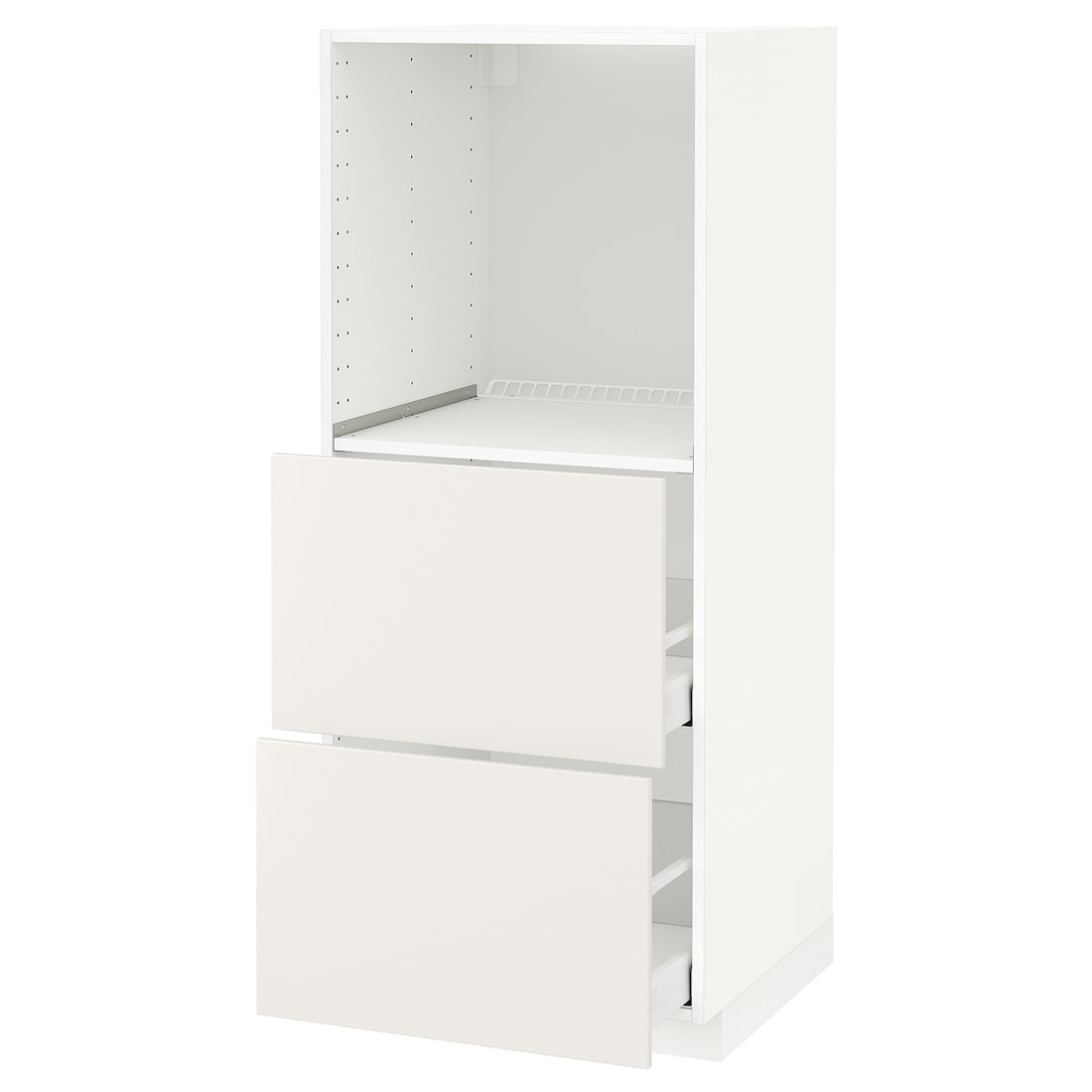 IKEA METOD МЕТОД / MAXIMERA МАКСИМЕРА Высокий шкаф с 2 ящиками для духовки, белый / Veddinge белый, 60x60x140 см 39020238 390.202.38