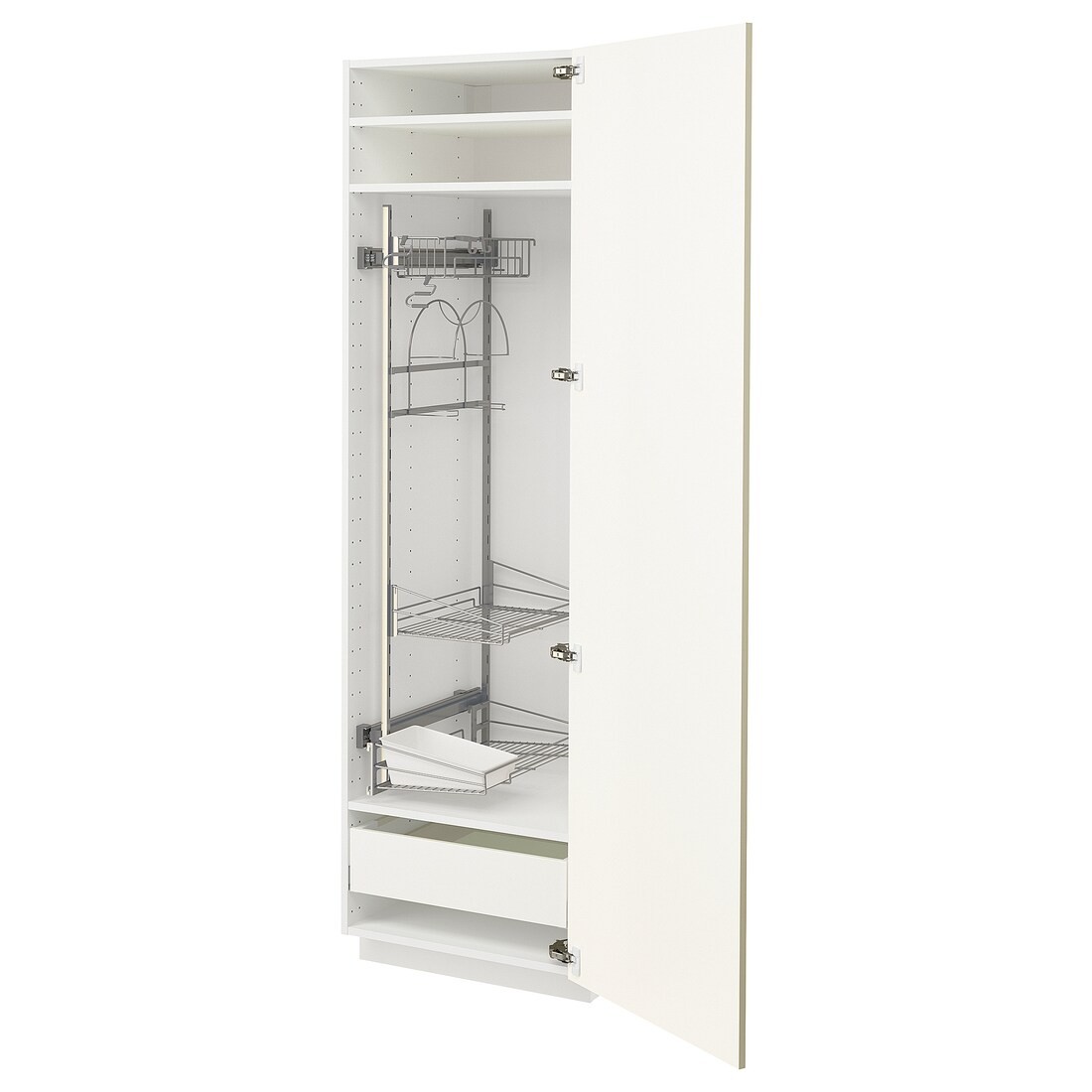 IKEA METOD МЕТОД / MAXIMERA МАКСИМЕРА Высокий шкаф с отделением для аксессуаров для уборки, белый / Vallstena белый 69507412 695.074.12