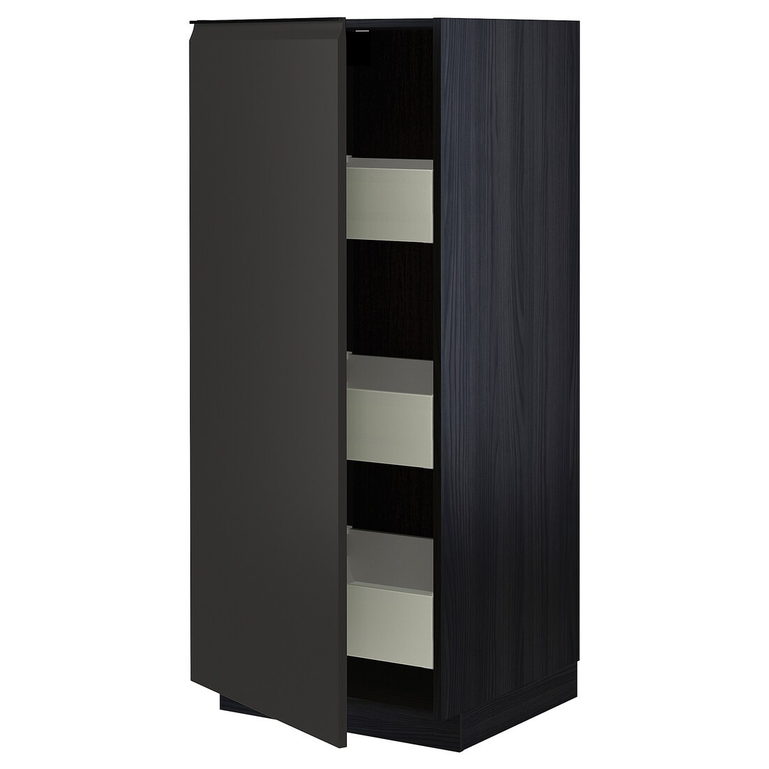 IKEA METOD МЕТОД / MAXIMERA МАКСИМЕРА Шкаф высокий с ящиками, черный / Upplöv матовый антрацит, 60x60x140 см 59495443 | 594.954.43