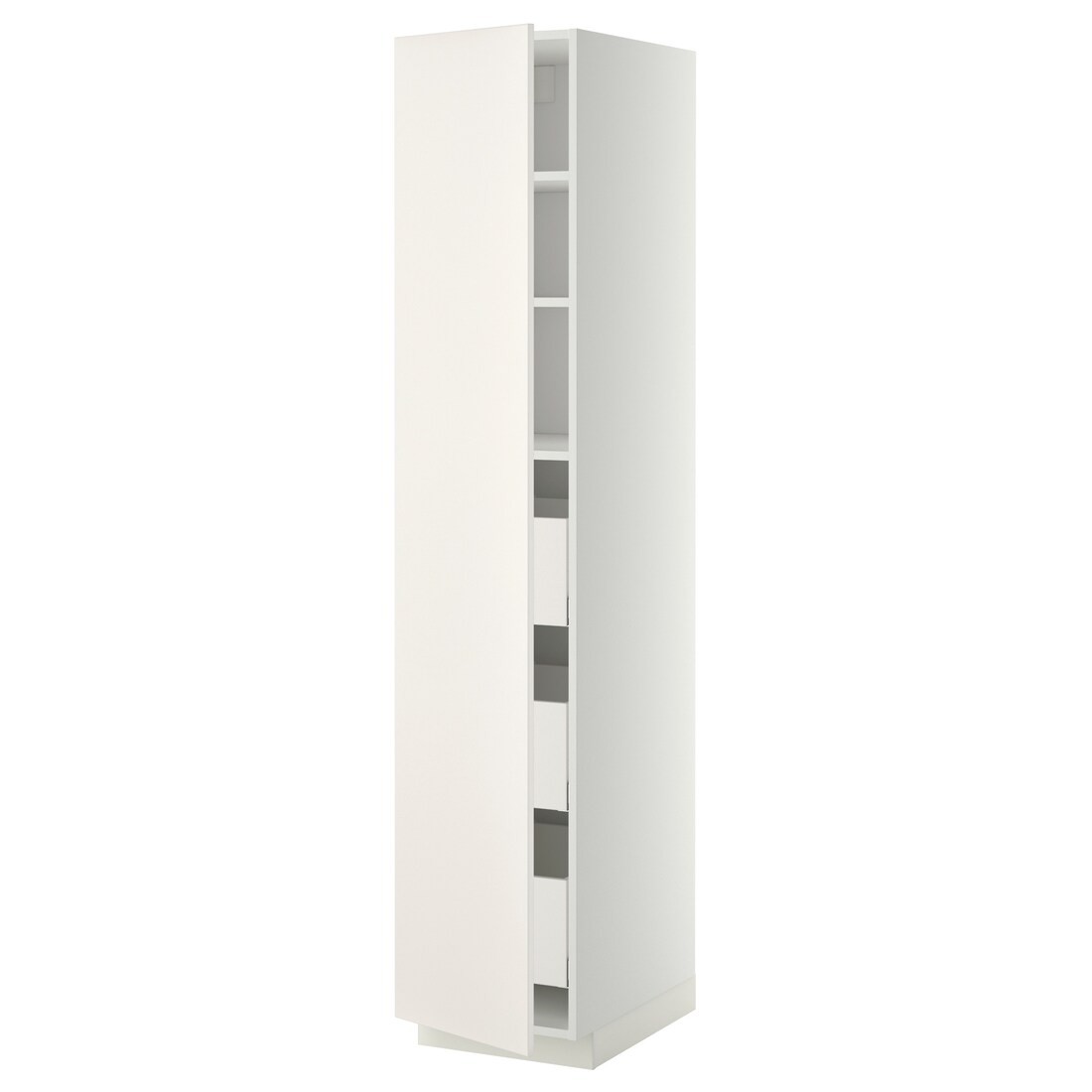 IKEA METOD МЕТОД / MAXIMERA МАКСИМЕРА Шкаф высокий с ящиками, белый / Veddinge белый, 40x60x200 см 89376561 893.765.61