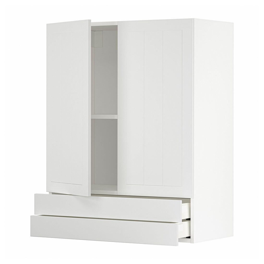 IKEA METOD МЕТОД / MAXIMERA МАКСИМЕРА Навесной шкаф / 2 дверцы / 2 ящика, белый / Stensund белый, 80x100 см 19456797 194.567.97