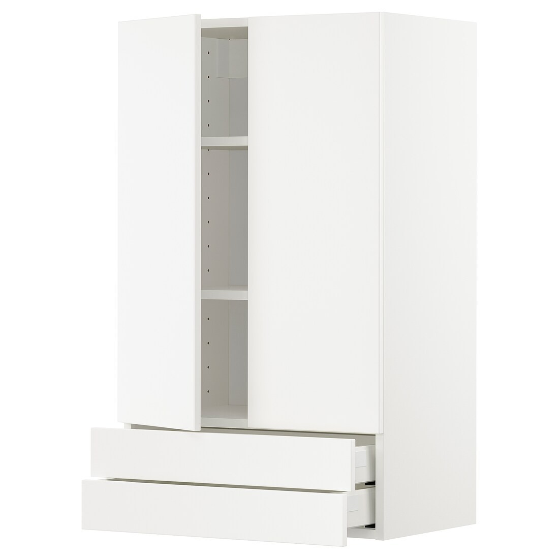 IKEA METOD МЕТОД / MAXIMERA МАКСИМЕРА Навесной шкаф / 2 дверцы / 2 ящика, белый / Veddinge белый, 60x100 см 79467062 794.670.62