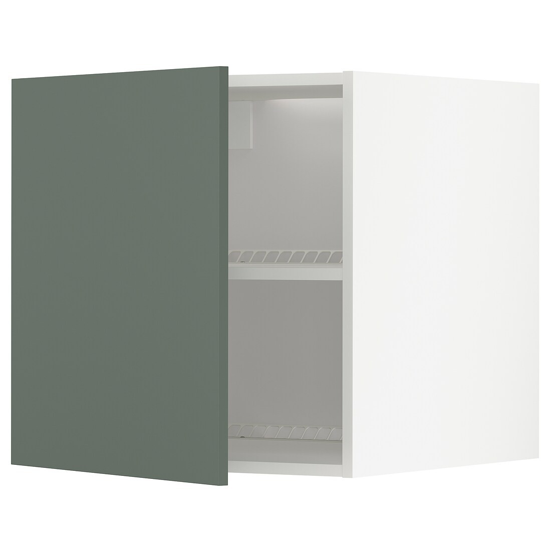 IKEA METOD МЕТОД Верхний шкаф для холодильника / морозильника, белый / Bodarp серо-зеленый, 60x60 см 39469379 | 394.693.79