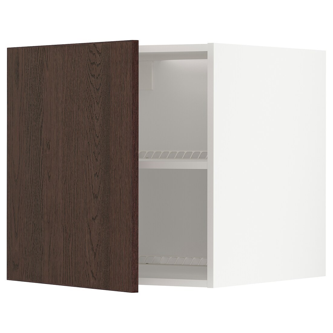 IKEA METOD МЕТОД Верхний шкаф для холодильника / морозильника, белый / Sinarp коричневый, 60x60 см 39469572 394.695.72