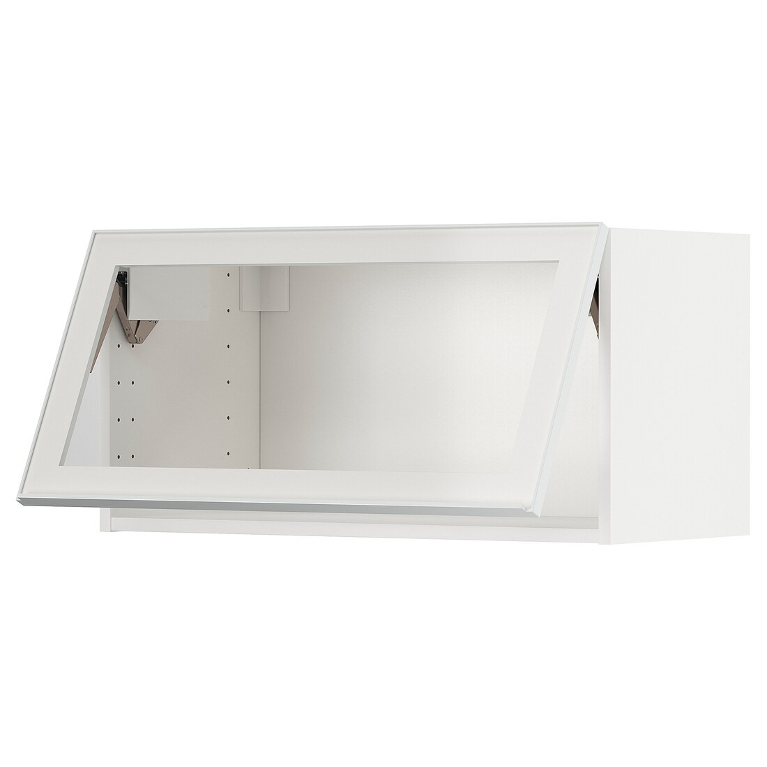 IKEA METOD МЕТОД Навесной горизонтальный шкаф, белый / Hesta белое прозрачное стекло, 80x40 см 19490584 194.905.84