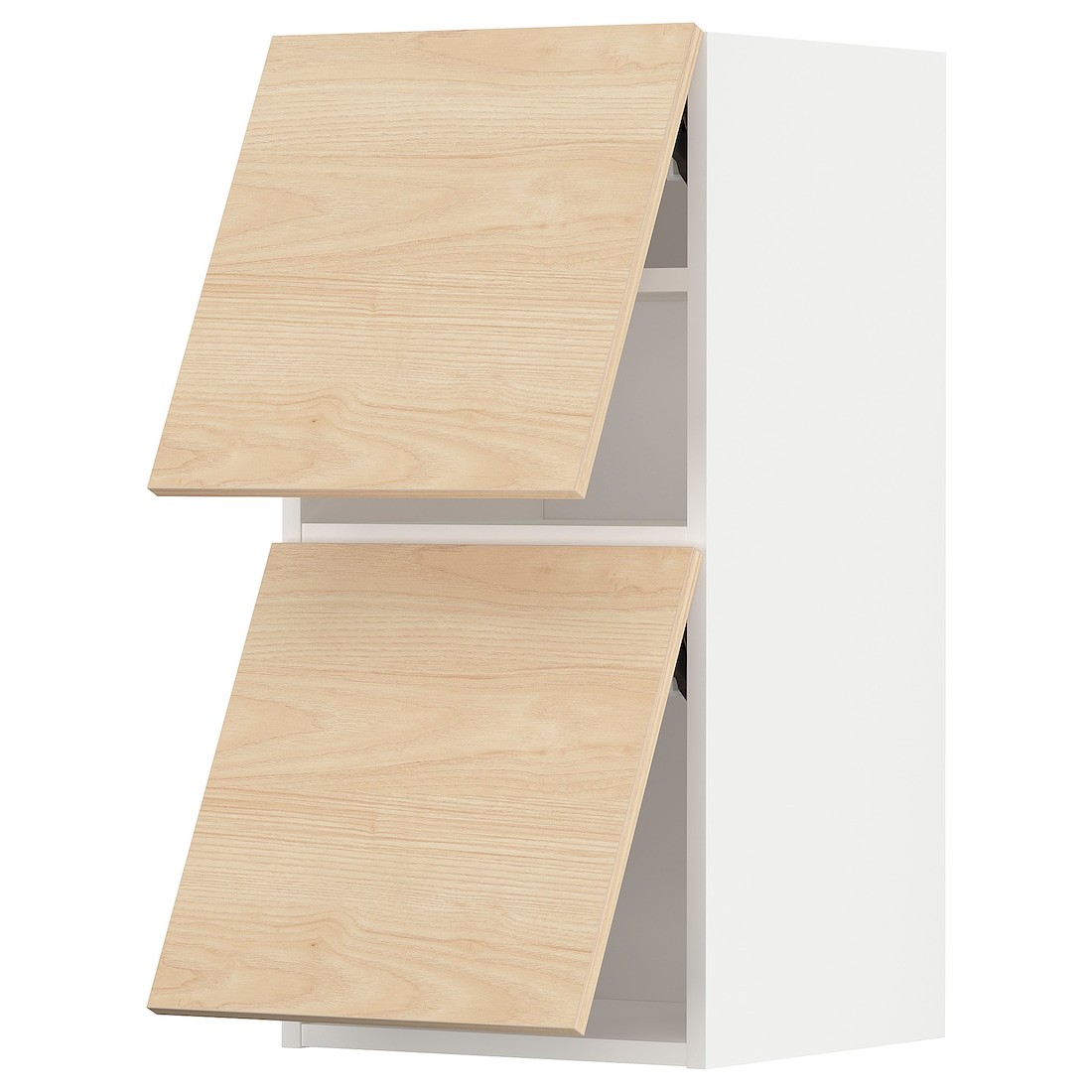 IKEA METOD МЕТОД Навесной горизонтальный шкаф / 2 двери, белый / Askersund узор светлый ясень, 40x80 см 19393012 193.930.12