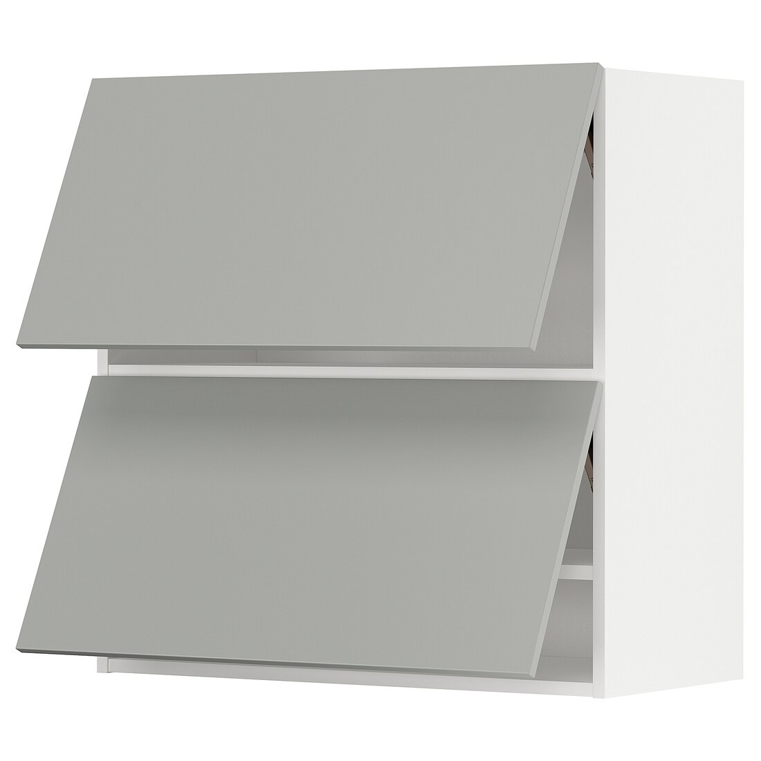 IKEA METOD Навесной горизонтальный шкаф / 2 двери, белый / Хавсторп светло-серый, 80x80 см 39538783 | 395.387.83