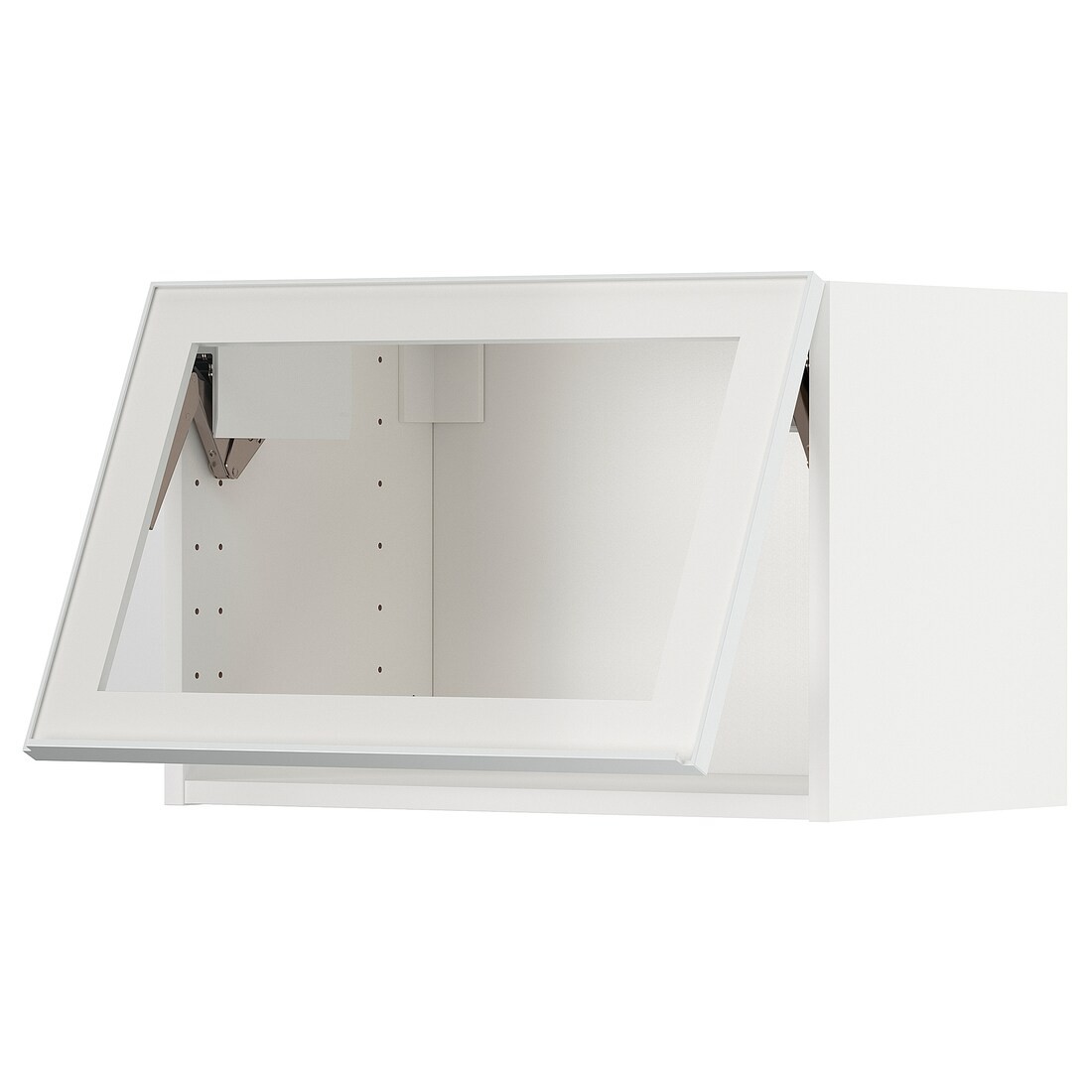 IKEA METOD МЕТОД Навесной горизонтальный шкаф, белый / Hesta белое прозрачное стекло, 60x40 см 19490579 194.905.79