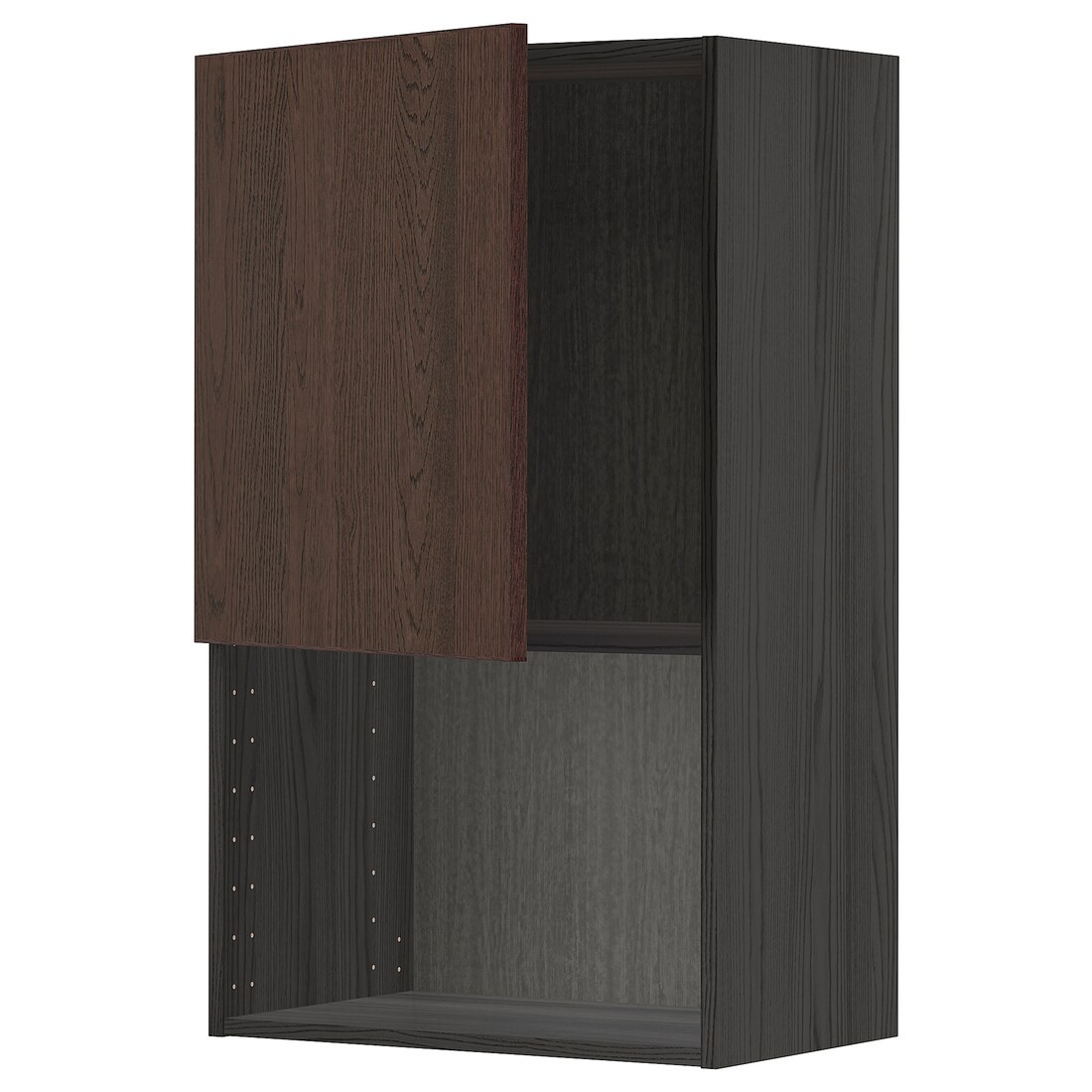 IKEA METOD МЕТОД Навесной шкаф для СВЧ-печи, черный / Sinarp коричневый, 60x100 см 09457504 | 094.575.04