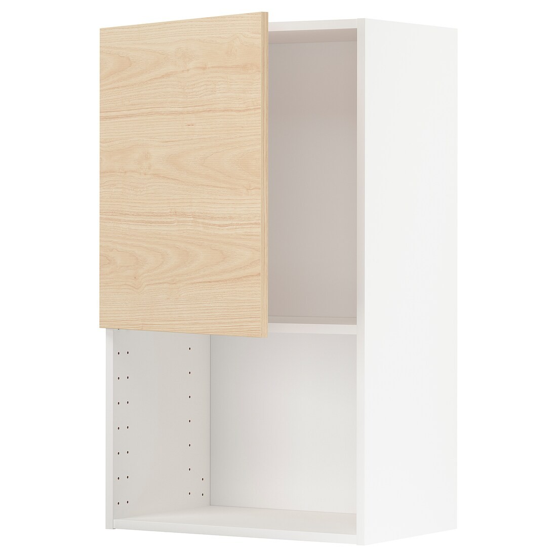 IKEA METOD МЕТОД Навесной шкаф для СВЧ-печи, белый / Askersund узор светлый ясень, 60x100 см 49462122 | 494.621.22