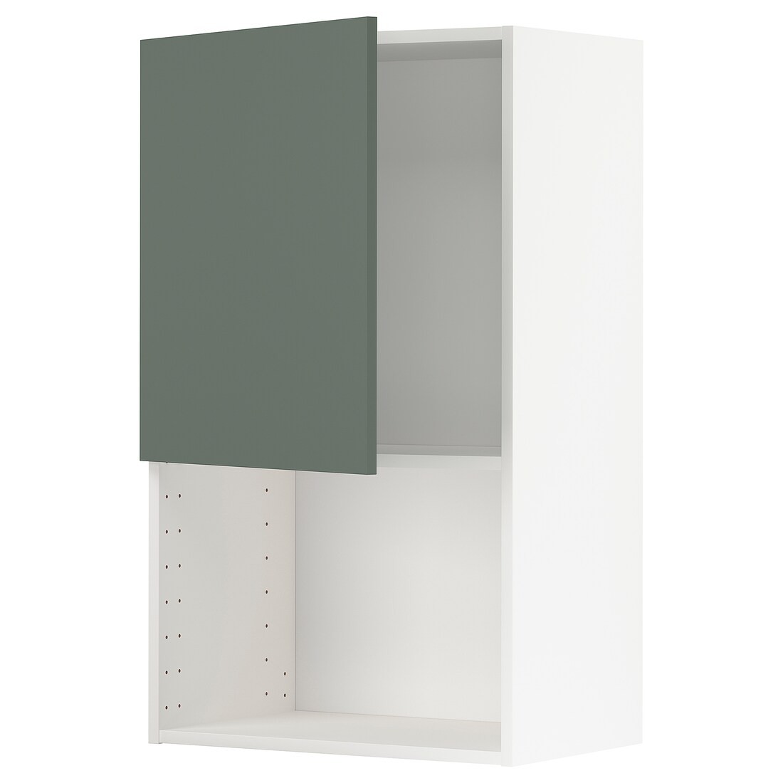 IKEA METOD МЕТОД Навесной шкаф для СВЧ-печи, белый / Bodarp серо-зеленый, 60x100 см 09461916 | 094.619.16