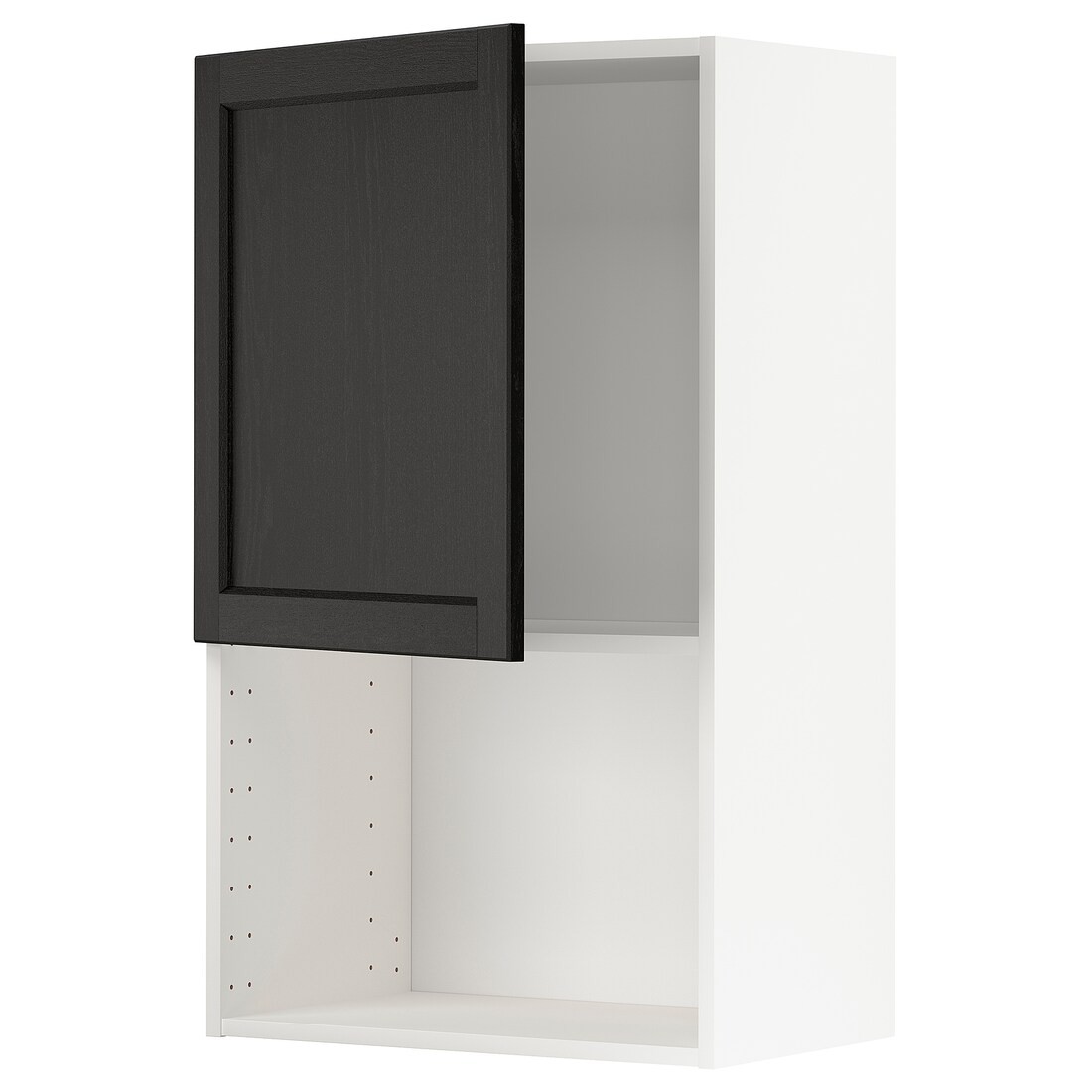 IKEA METOD МЕТОД Навесной шкаф для СВЧ-печи, белый / Lerhyttan черная морилка, 60x100 см 19466211 | 194.662.11