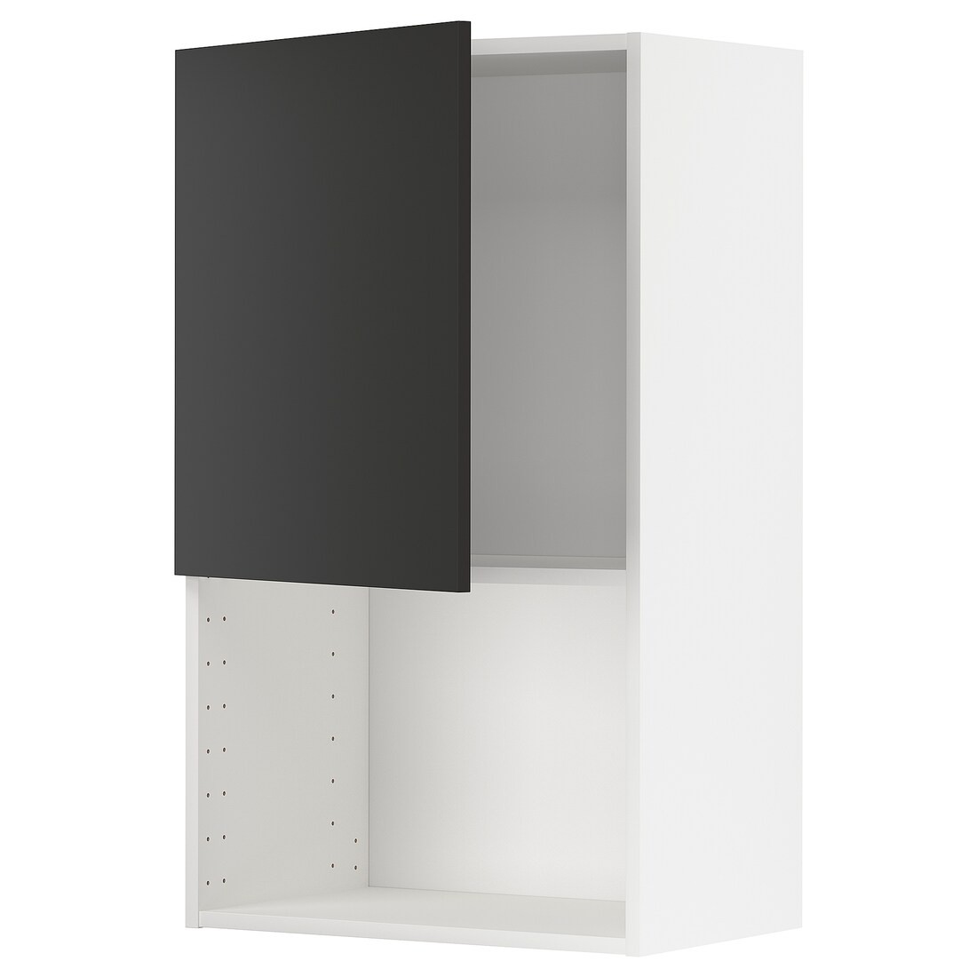 IKEA METOD МЕТОД Навесной шкаф для СВЧ-печи, белый / Nickebo матовый антрацит, 60x100 см 19498735 | 194.987.35