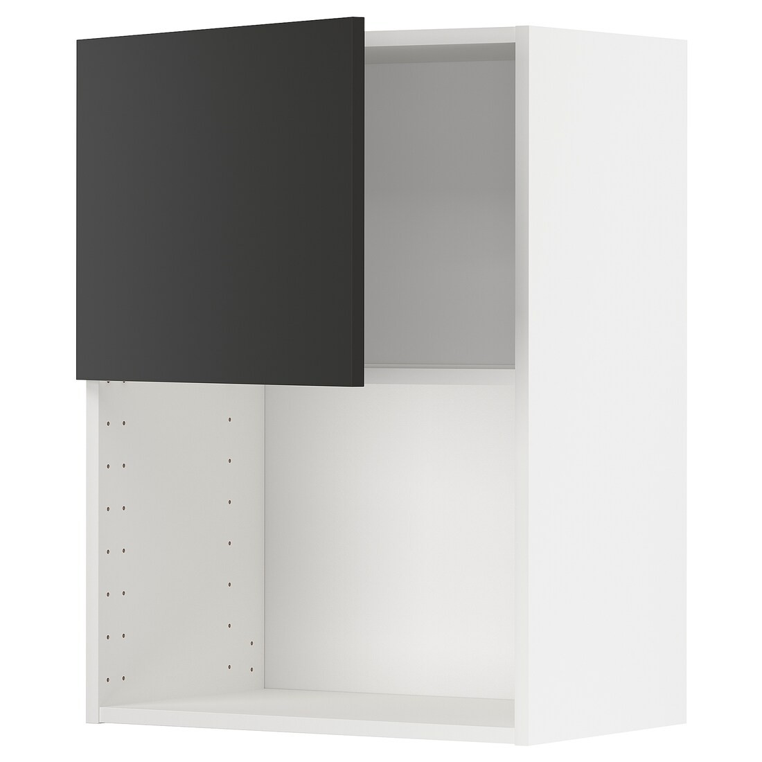 IKEA METOD МЕТОД Навесной шкаф для СВЧ-печи, белый / Nickebo матовый антрацит, 60x80 см 89498968 | 894.989.68