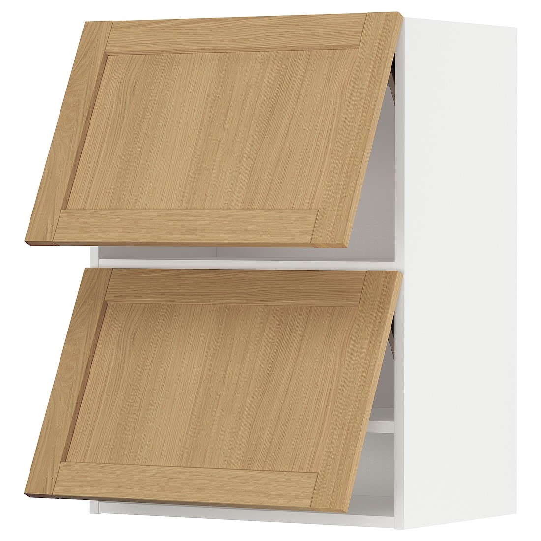 IKEA METOD Навесной горизонтальный шкаф / 2 двери, белый / дуб Forsbacka, 60x80 см 09509372 | 095.093.72