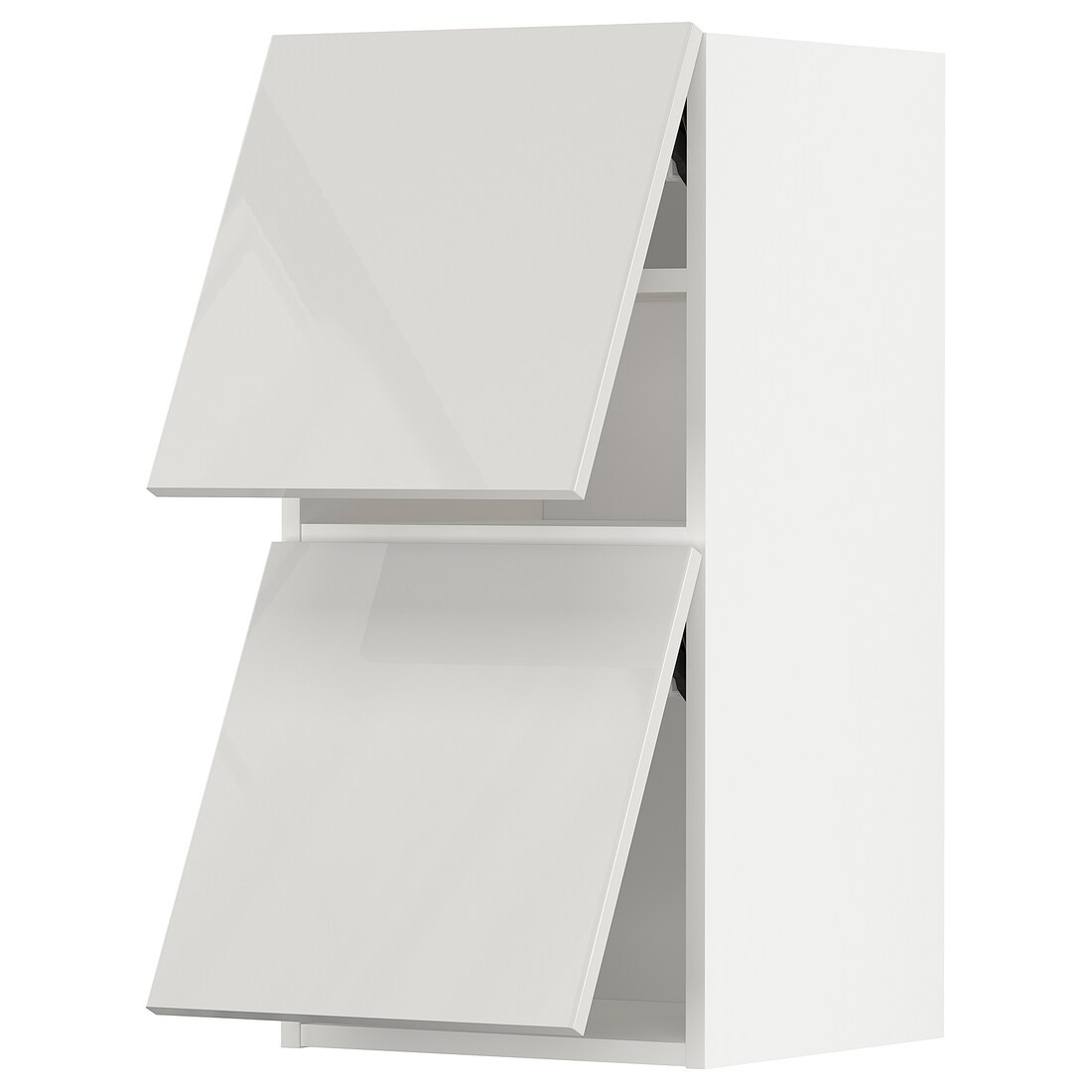 IKEA METOD МЕТОД Навесной горизонтальный шкаф / 2 двери, белый / Ringhult светло-серый, 40x80 см 09393041 093.930.41