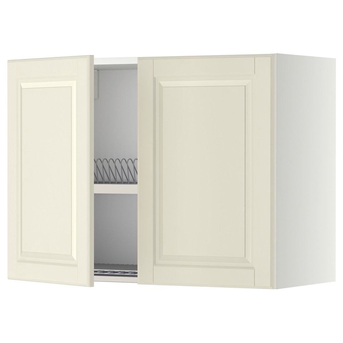 IKEA METOD МЕТОД Навесной шкаф с посудной сушилкой / 2 дверцы, белый / Bodbyn кремовый, 80x60 см 69460235 | 694.602.35