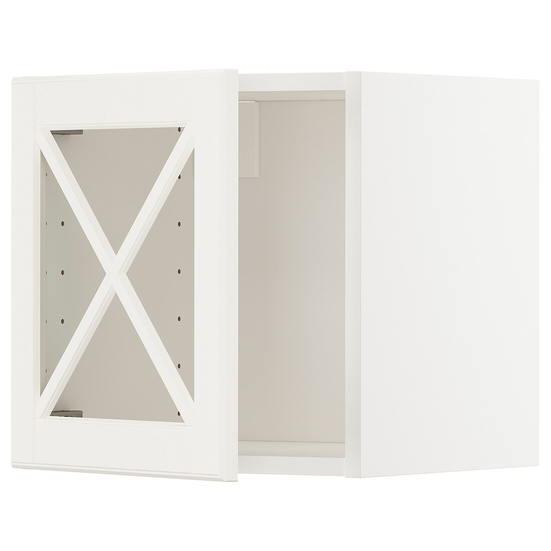 IKEA METOD МЕТОД Навесной шкаф стеклянная дверь, белый / Bodbyn кремовый, 40x40 см 79395032 | 793.950.32