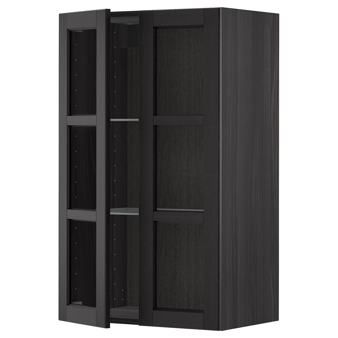 IKEA METOD МЕТОД Навесной шкаф, черный / Lerhyttan черная морилка, 60x100 см 19467965 194.679.65