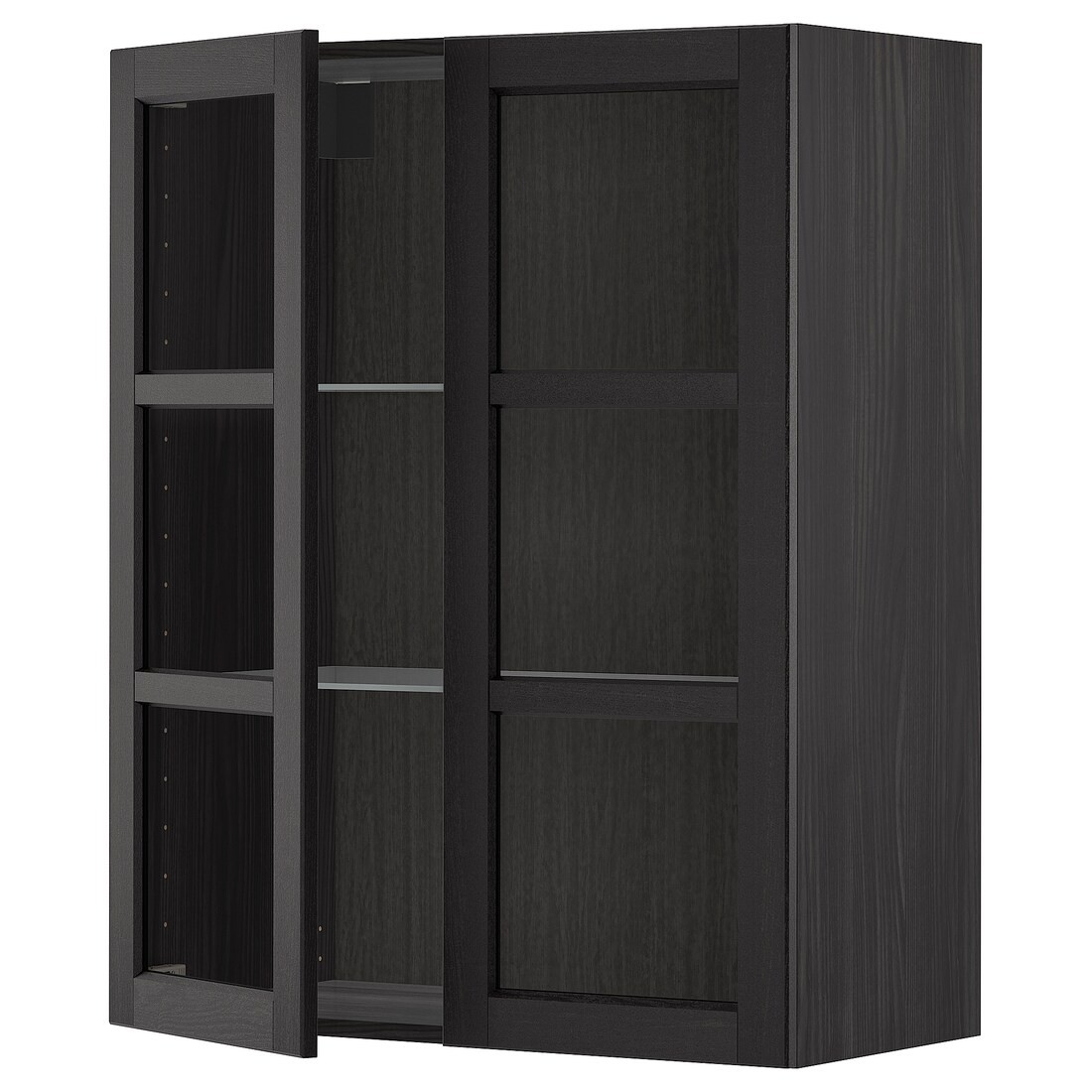 IKEA METOD МЕТОД Навесной шкаф, черный / Lerhyttan черная морилка, 80x100 см 19454699 194.546.99