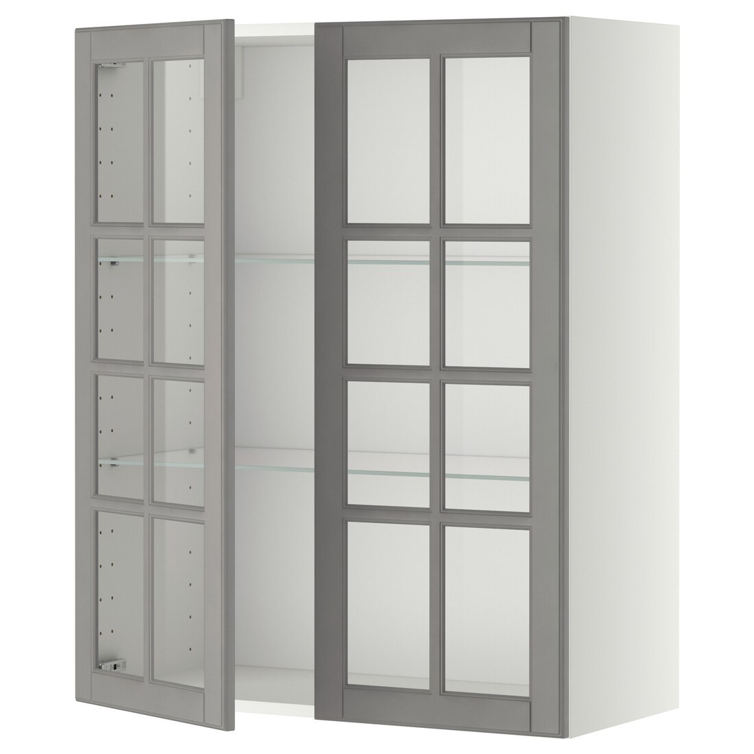 IKEA METOD МЕТОД Навесной шкаф, белый / Bodbyn серый, 80x100 см 09394960 | 093.949.60