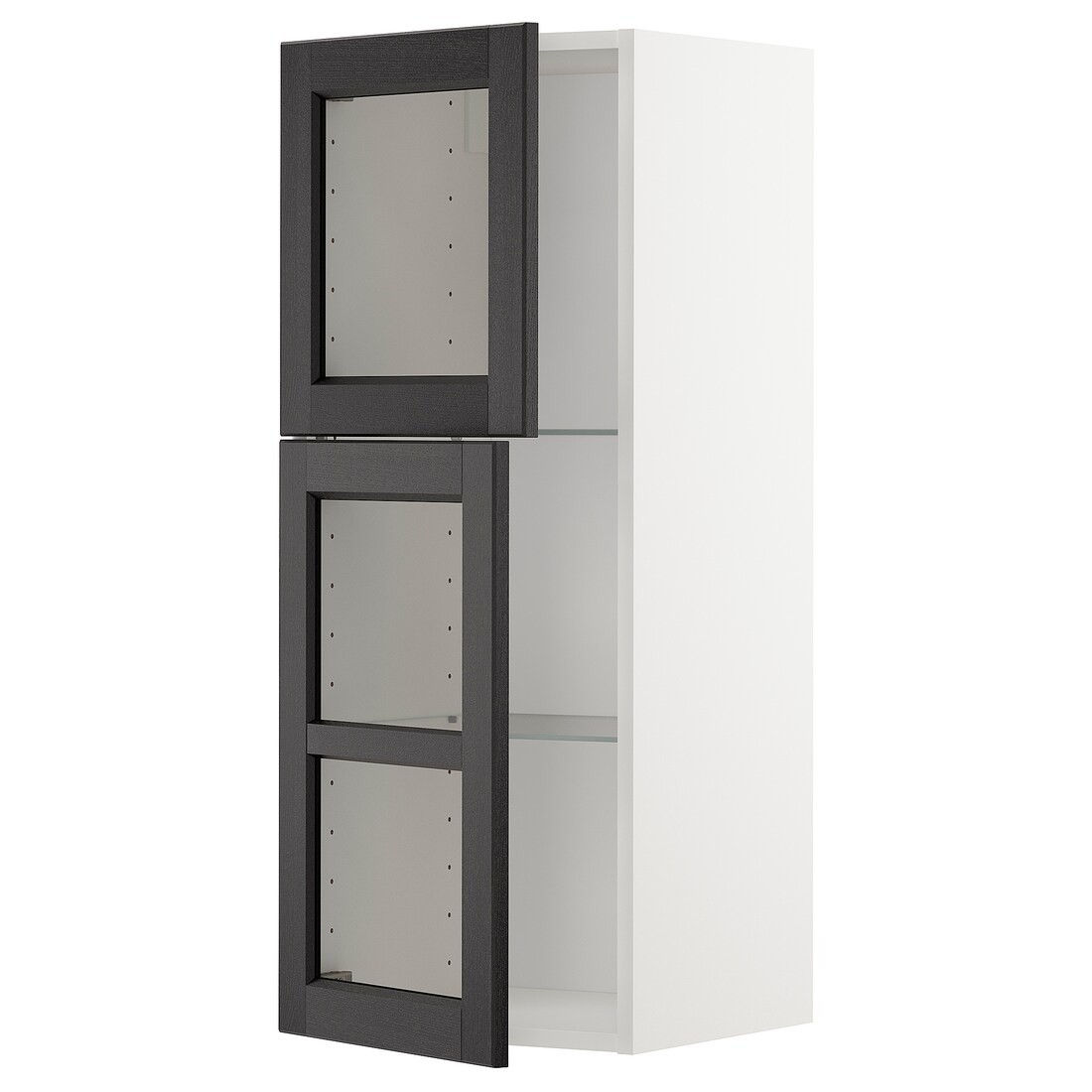IKEA METOD МЕТОД Навесной шкаф, белый / Lerhyttan черная морилка, 40x100 см 79456214 794.562.14
