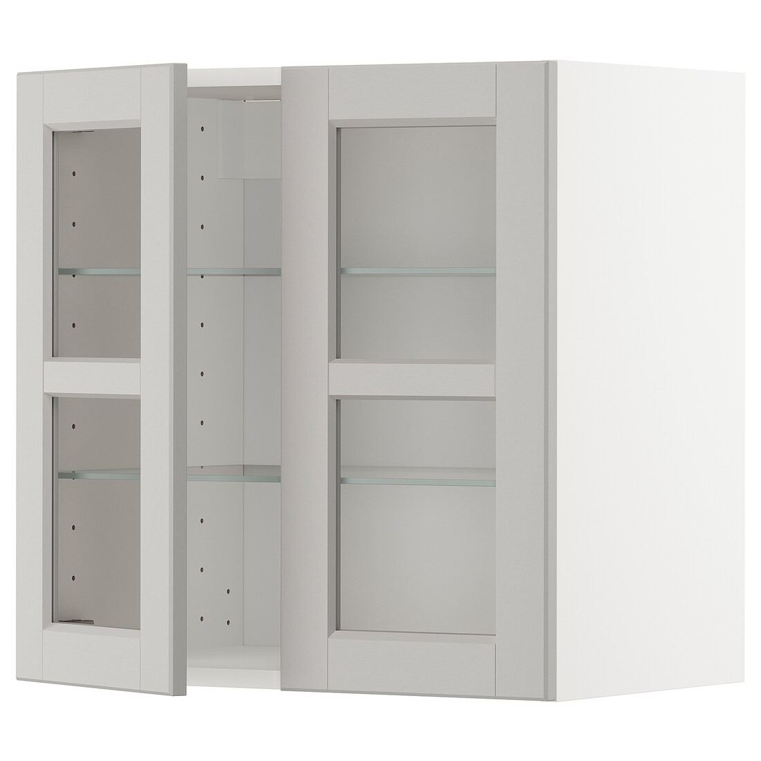 IKEA METOD МЕТОД Навесной шкаф, белый / Lerhyttan светло-серый, 60x60 см 69463352 | 694.633.52