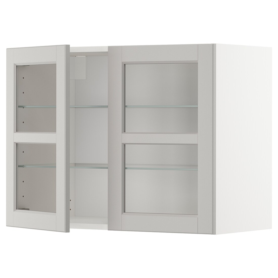 IKEA METOD МЕТОД Навесной шкаф, белый / Lerhyttan светло-серый, 80x60 см 69459680 | 694.596.80