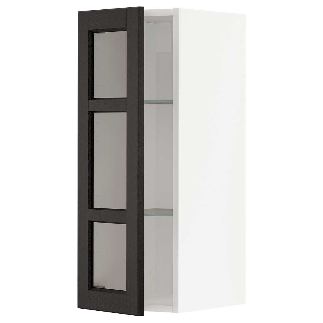 IKEA METOD МЕТОД Навесной шкаф, черный / Lerhyttan черная морилка, 30x80 см 49467087 494.670.87
