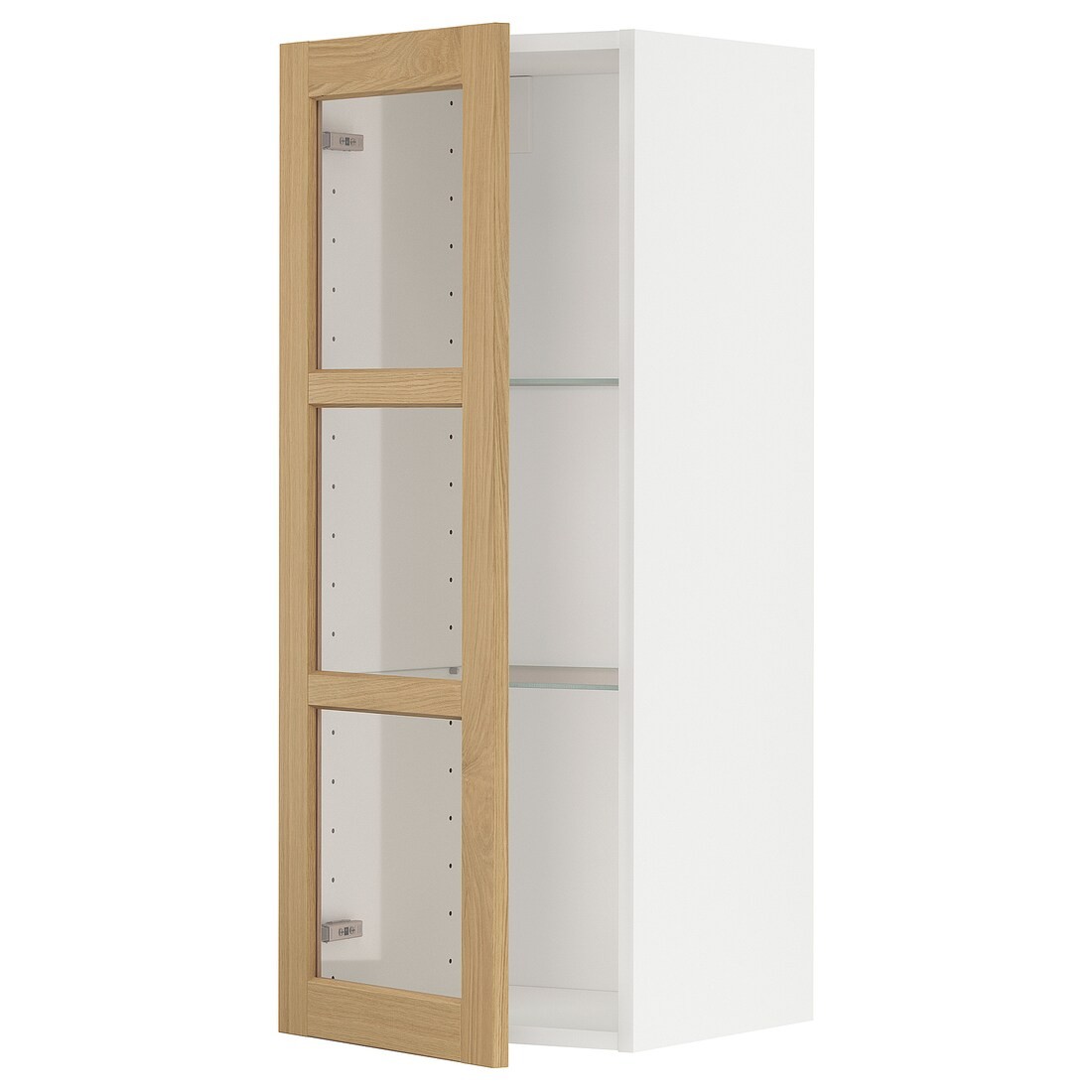 IKEA METOD Навесной шкаф, белый / дуб Forsbacka, 40x100 см 29509352 | 295.093.52