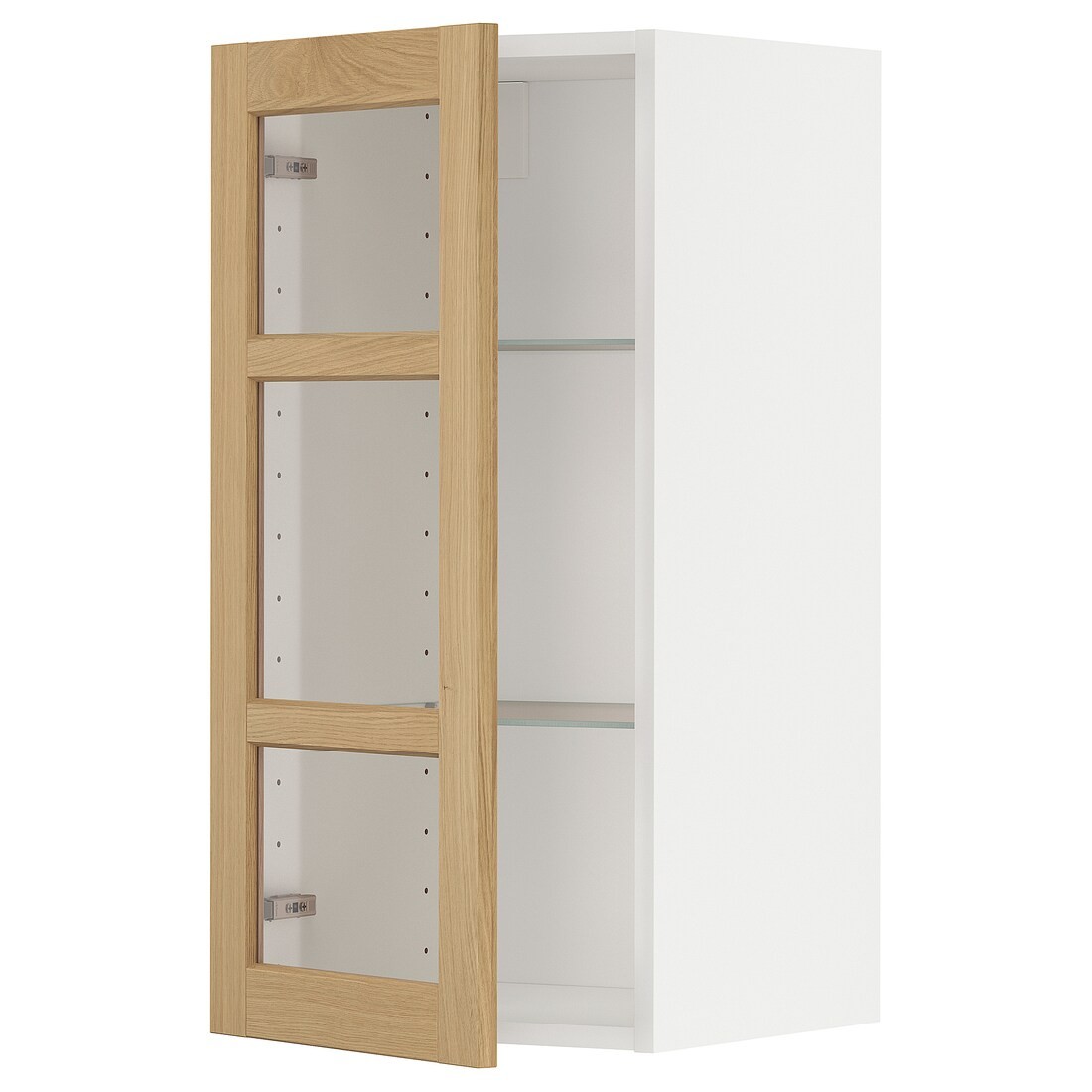IKEA METOD Навесной шкаф, белый / дуб Forsbacka, 40x80 см 49509351 | 495.093.51
