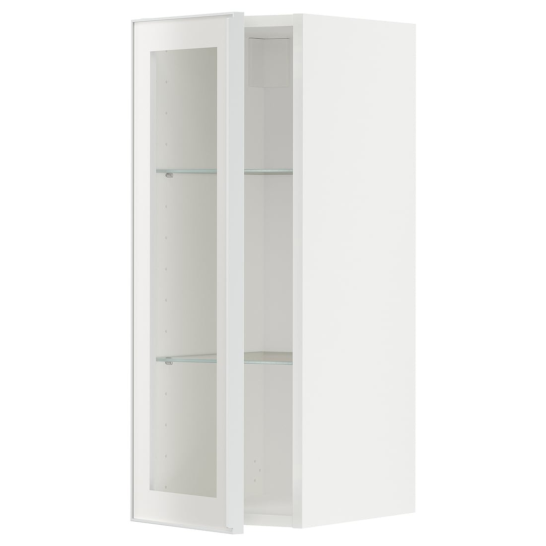 IKEA METOD МЕТОД Навесной шкаф, белый / Hesta белое прозрачное стекло, 30x80 см 99490622 | 994.906.22