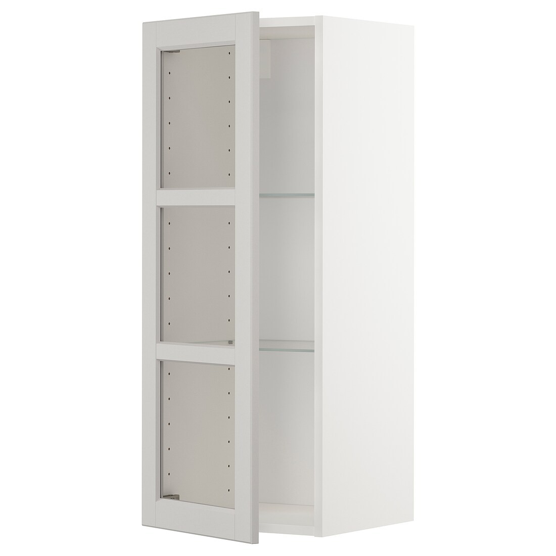 IKEA METOD МЕТОД Навесной шкаф, белый / Lerhyttan светло-серый, 40x100 см 09470138 | 094.701.38