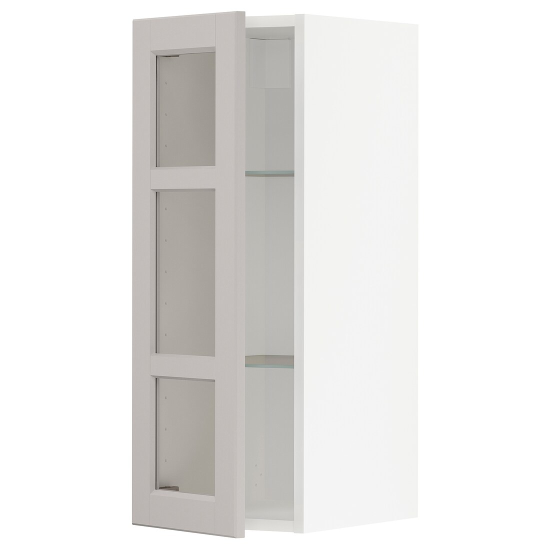 IKEA METOD МЕТОД Навесной шкаф, белый / Lerhyttan светло-серый, 30x80 см 49456282 | 494.562.82
