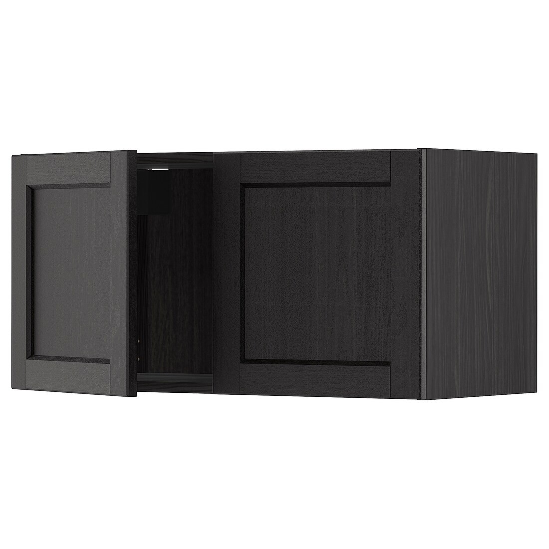 IKEA METOD МЕТОД Навесной шкаф с 2 дверями, черный / Lerhyttan черная морилка, 80x40 см 99465854 994.658.54