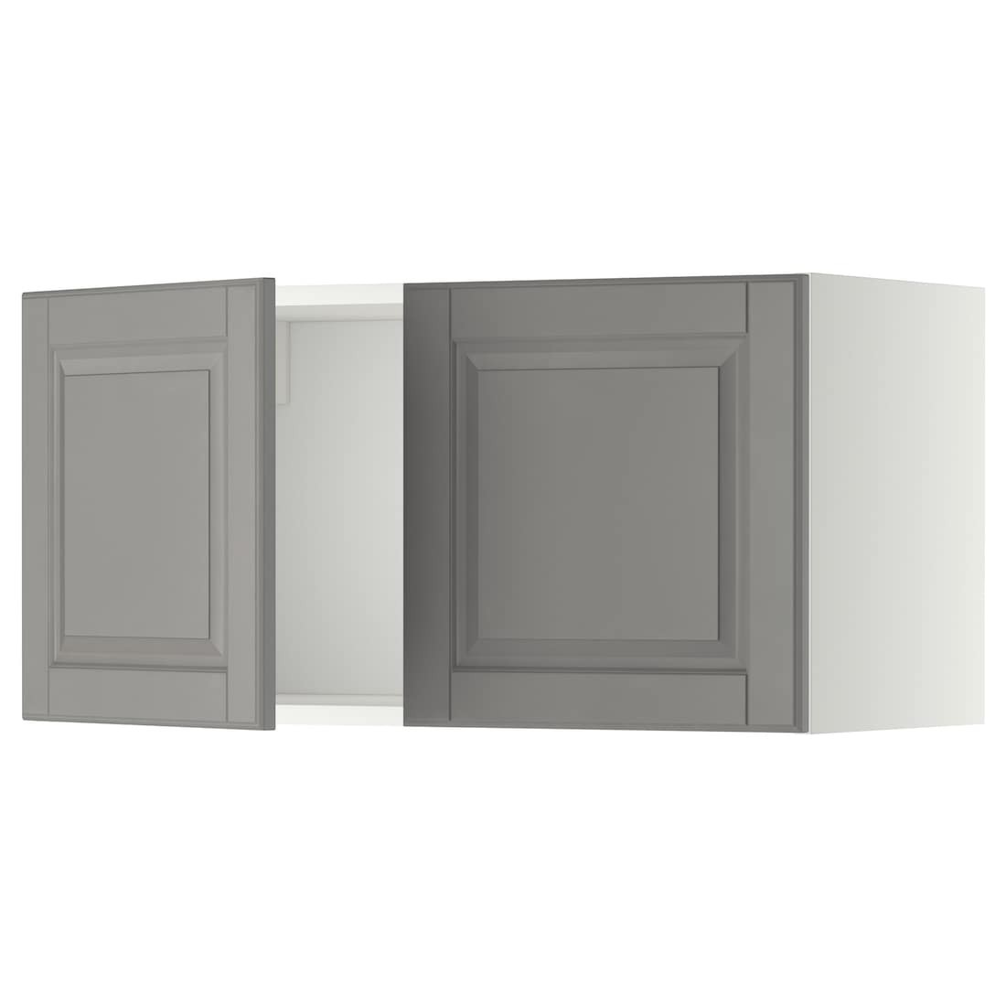 IKEA METOD МЕТОД Навесной шкаф с 2 дверями, белый / Bodbyn серый, 80x40 см 59457945 | 594.579.45