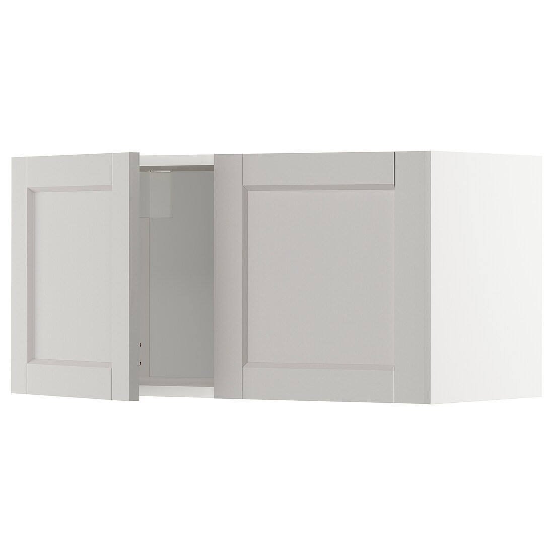 IKEA METOD МЕТОД Навесной шкаф с 2 дверями, белый / Lerhyttan светло-серый, 80x40 см 09455067 | 094.550.67