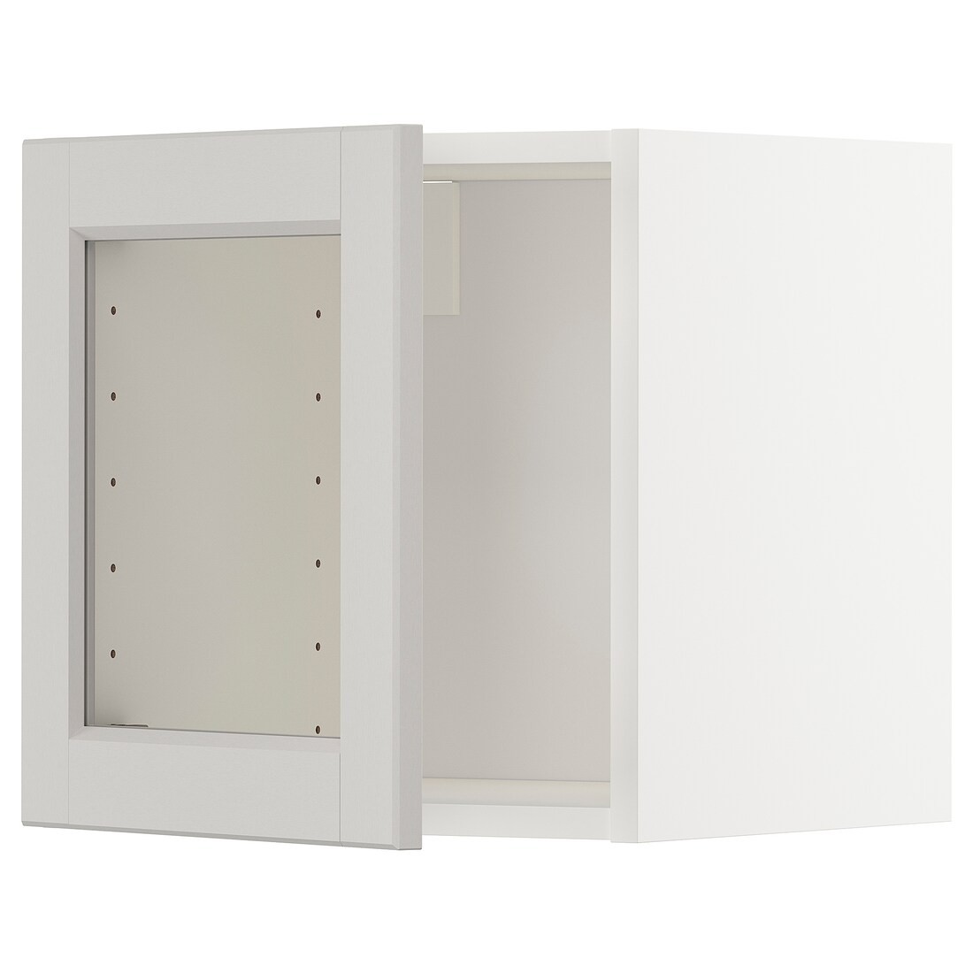 IKEA METOD МЕТОД Навесной шкаф со стеклянной дверью, белый / Lerhyttan светло-серый, 40x40 см 69465233 | 694.652.33
