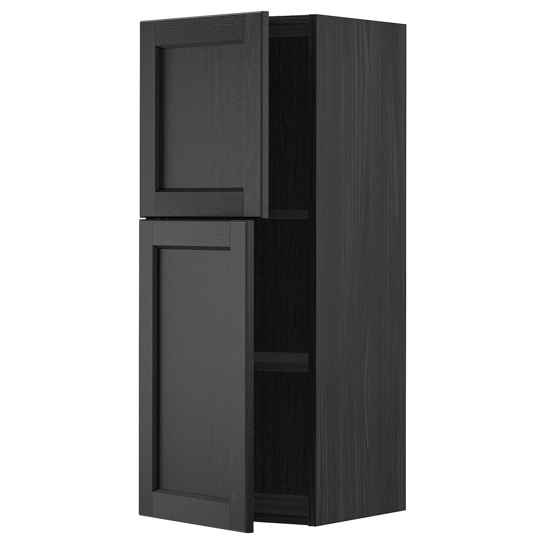 IKEA METOD МЕТОД Навесной шкаф с полками / 2 дверцы, черный / Lerhyttan черная морилка 29452478 294.524.78