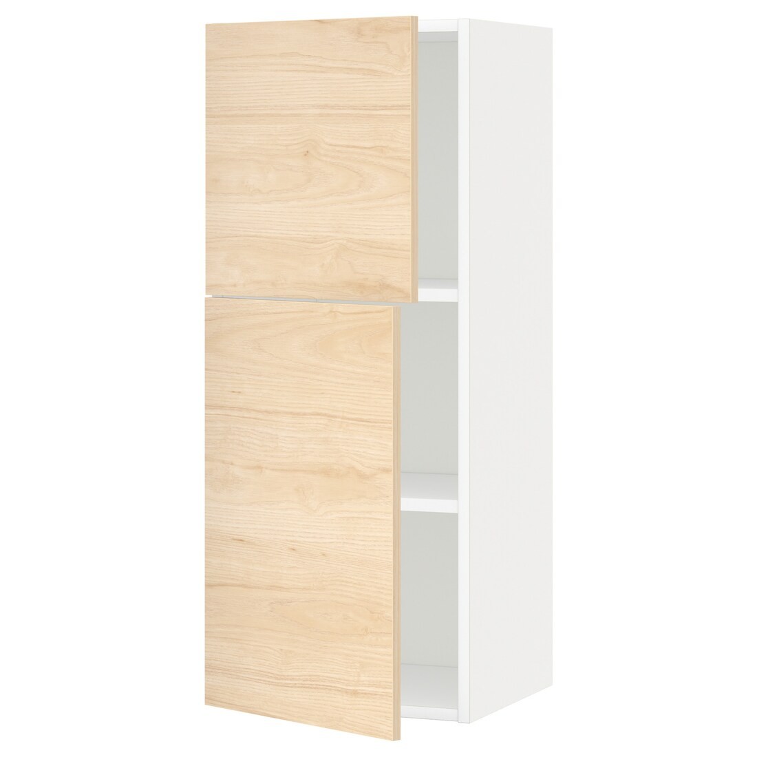 IKEA METOD МЕТОД Навесной шкаф с полками / 2 дверцы, белый / Askersund узор светлый ясень, 40x100 см 59467261 | 594.672.61