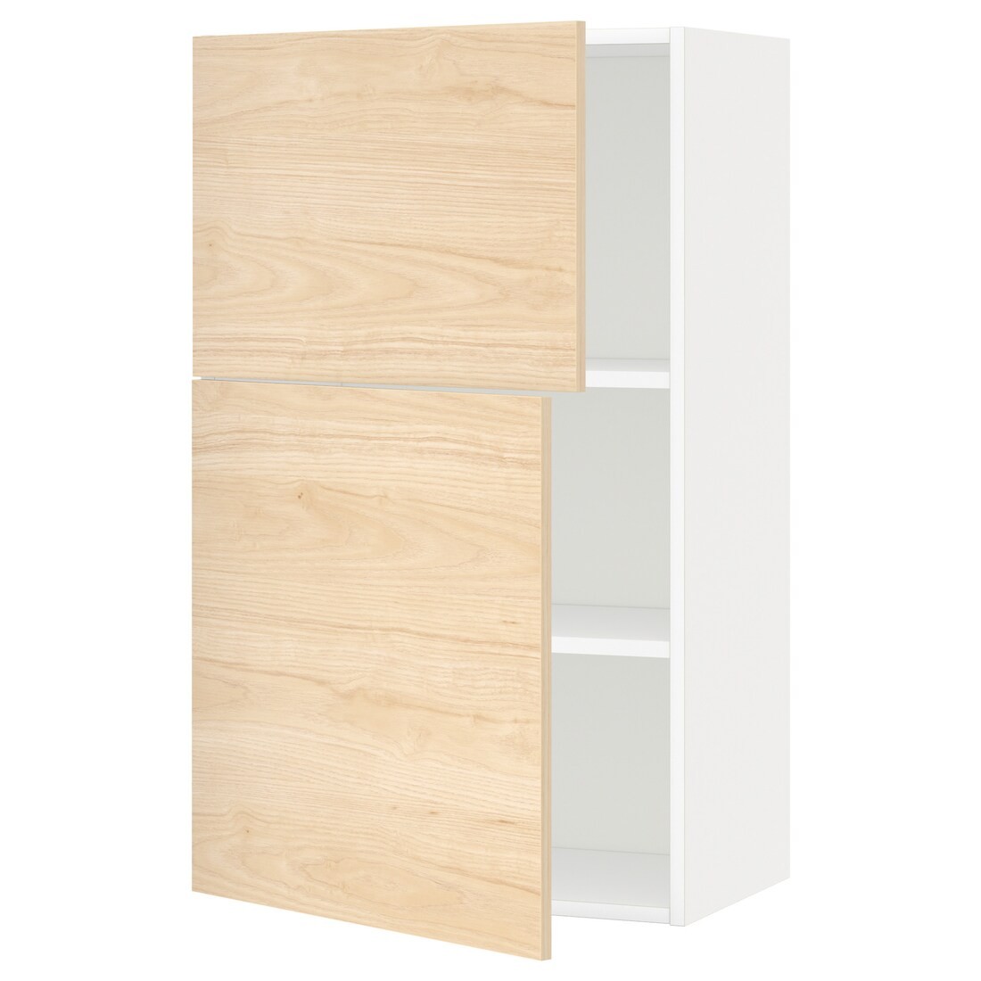 IKEA METOD МЕТОД Навесной шкаф с полками / 2 дверцы, белый / Askersund узор светлый ясень, 60x100 см 59464516 594.645.16