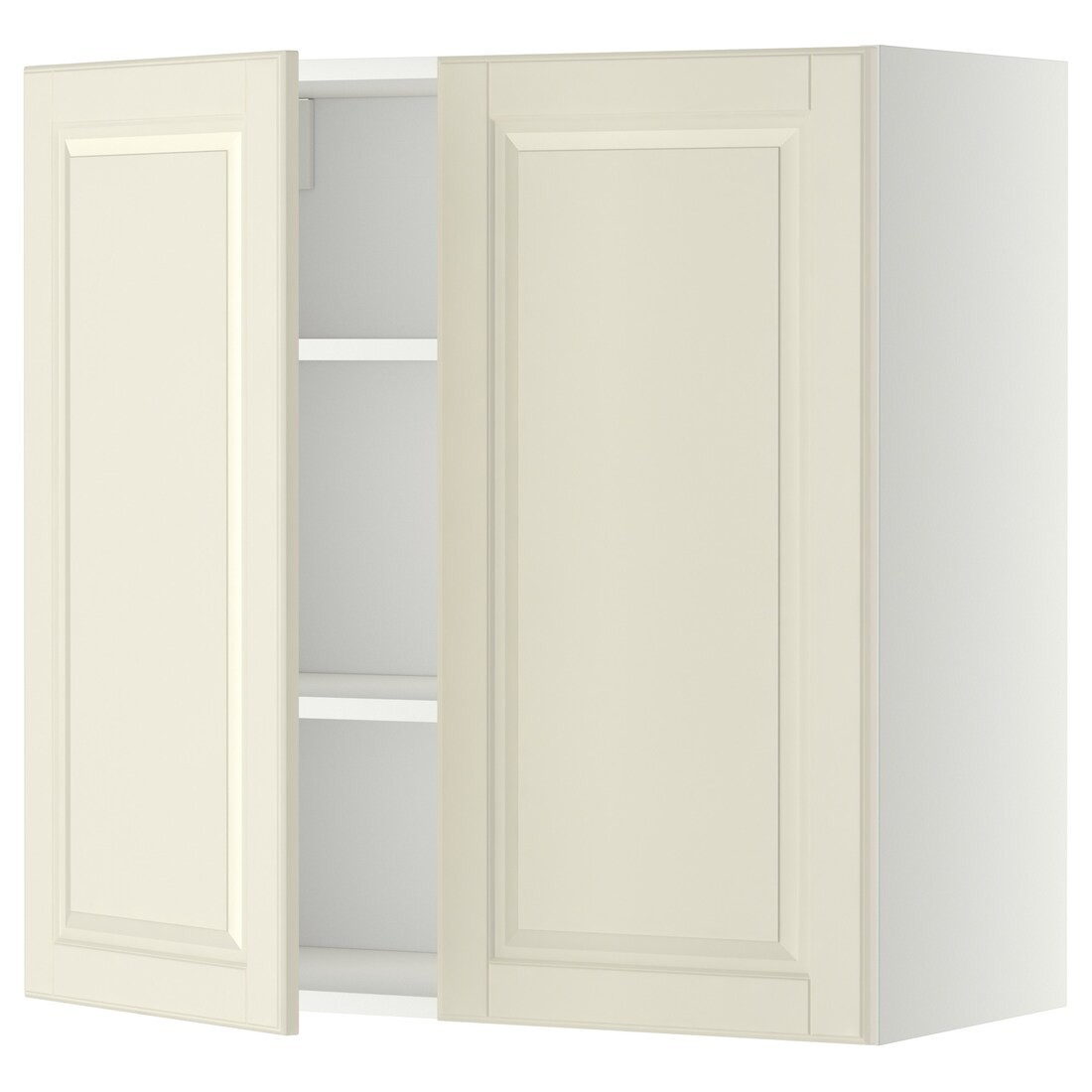 IKEA METOD МЕТОД Навесной шкаф с полками / 2 дверцы, белый / Bodbyn кремовый, 80x80 см 69467741 694.677.41
