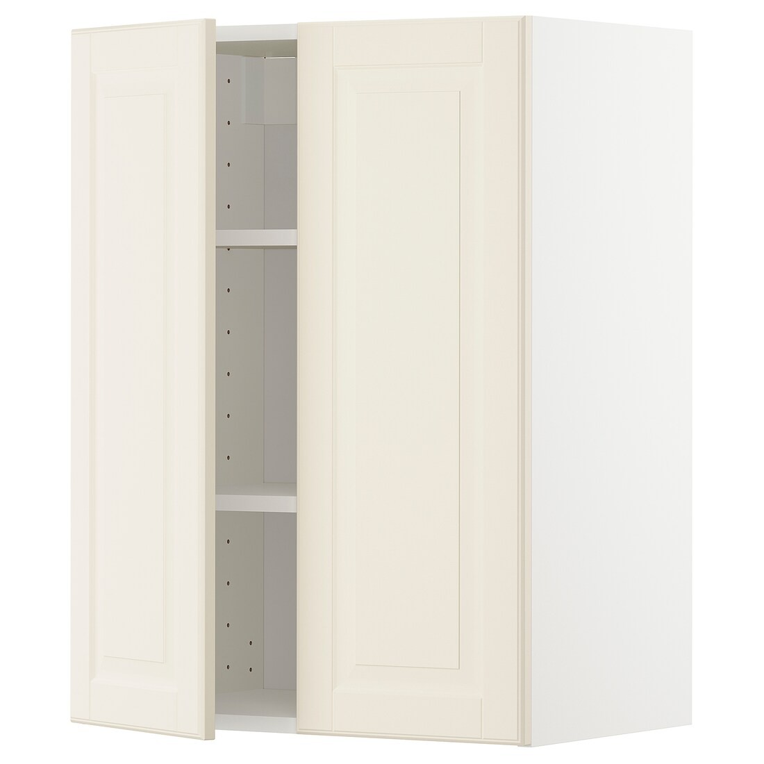 IKEA METOD МЕТОД Навесной шкаф с полками / 2 дверцы, белый / Bodbyn кремовый, 60x80 см 89457623 894.576.23