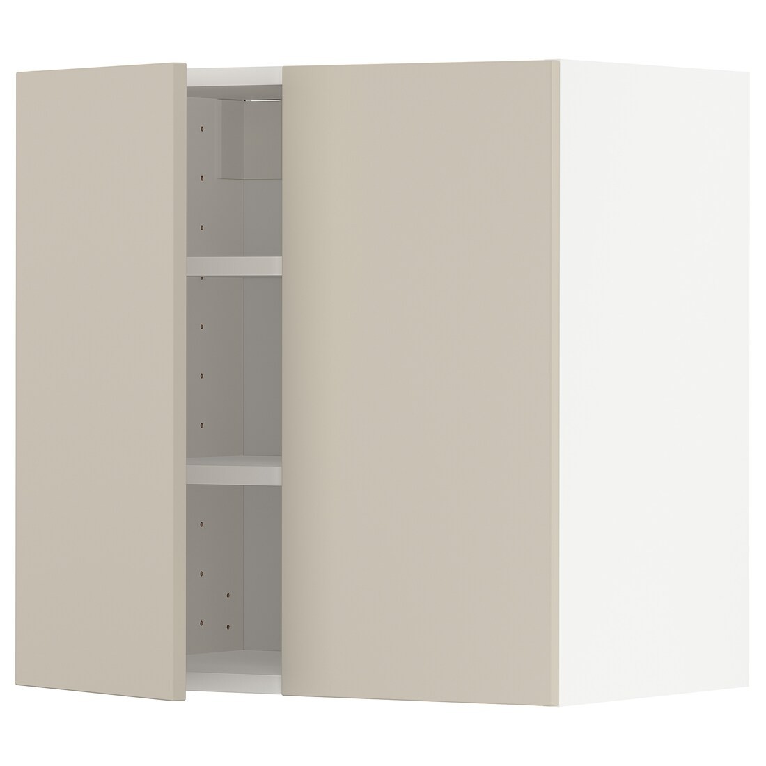 IKEA METOD МЕТОД Навесной шкаф с полками / 2 дверцы, белый / Havstorp бежевый, 60x60 см 49469864 | 494.698.64